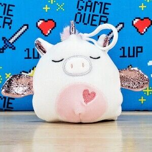 Squishmallow Raquel the Valentine Pegacorn 3.5" Clip [ 2021 ] Holiday Plush